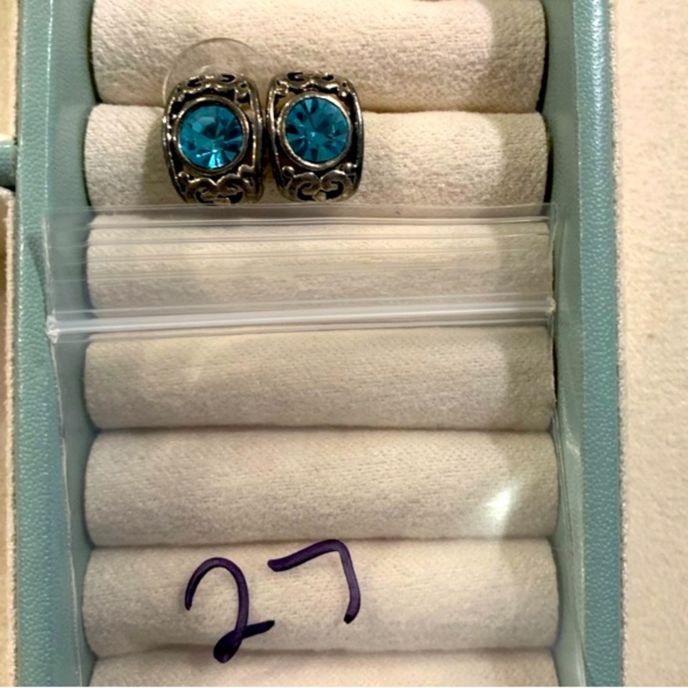 Cookie Lee Blue and Silver Earrings